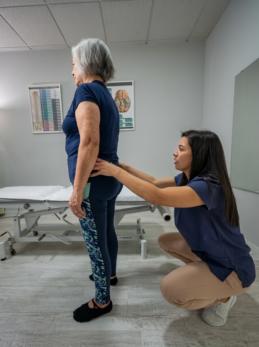 Avaliação postural numa consulta de fisioterapia em Agualva Cacém